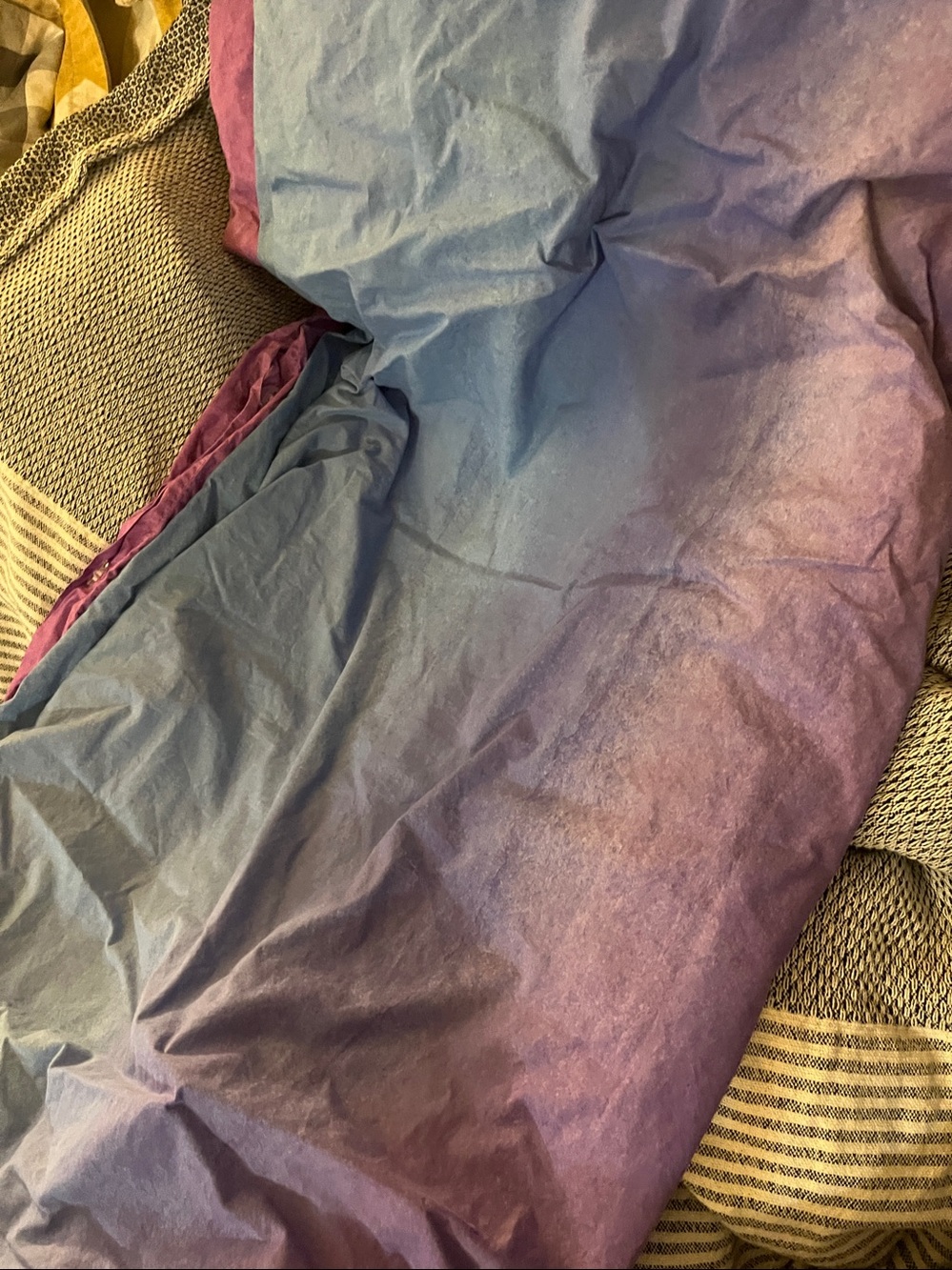 Pottery Barn Teen ~ Multi-Color Green Blue Purple Rainbow 🌈 Ombre Duvet ~ Queen - Picture 8 of 11